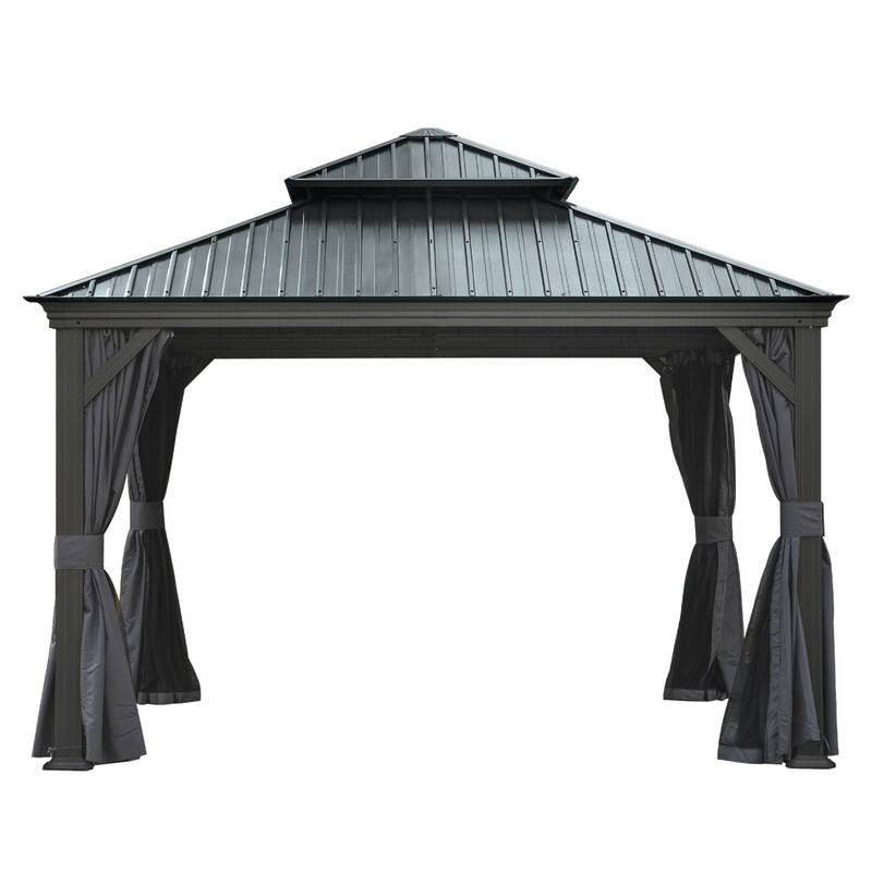 Domi Hardtop Gazebo with Galvanized Steel Double Roof and Aluminum Frame