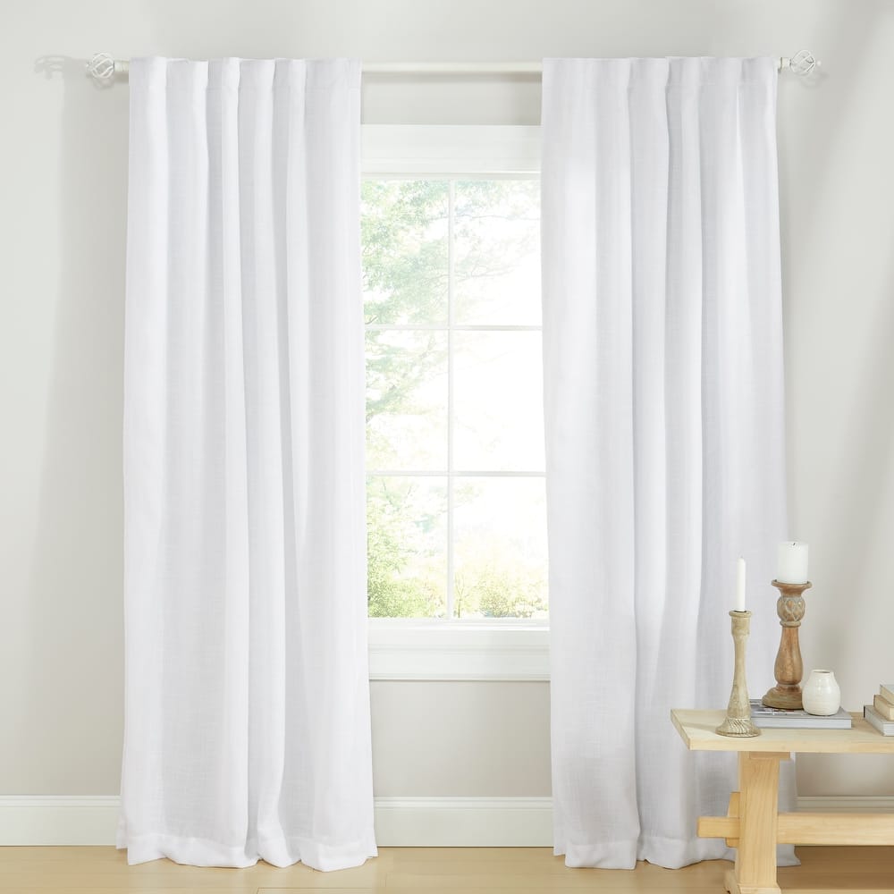 Lauren Ralph Lauren Herringbone 100% Blackout Back Tab/Rod Pocket Single Curtain Panel