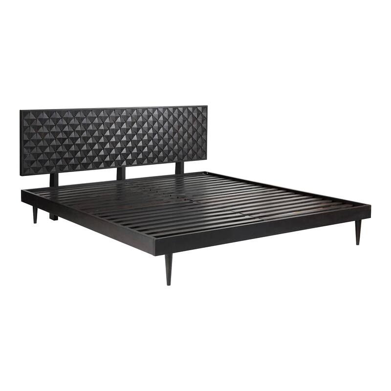 King Size Bed Frame - Solid Wood Bed - Modern Black Bed - Bedroom Furniture