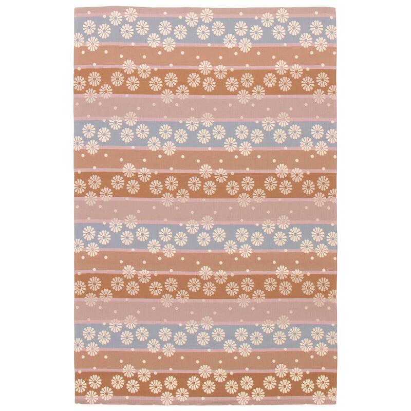 ECARPETGALLERY Machine Woven Lotus Mod Tan Cotton Rug - 4'4 x 6'8 - Tan - 4'4 x 6'8