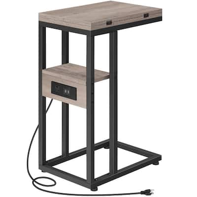 Foldable End Table - 15.4"D x 10.2"W x 25.2"H
