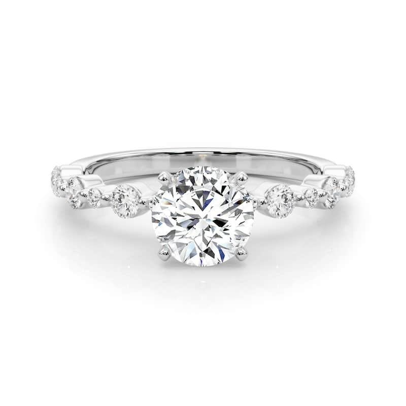 Auriya 14k White Gold Lab Grown Round Diamond Engagement Ring 0.50 to 5.00 ct. tw. (F-G VS)