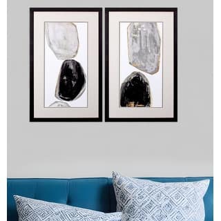 HomeRoots Set Of Two Stones Brown Framed Print Wall Art
