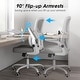 preview thumbnail 7 of 20, Office Chair, Mesh Ergonomic Office Chair with Lumbar Support, Comfy Computer Desk Chair with Flip Armrest Rolling Wheels
