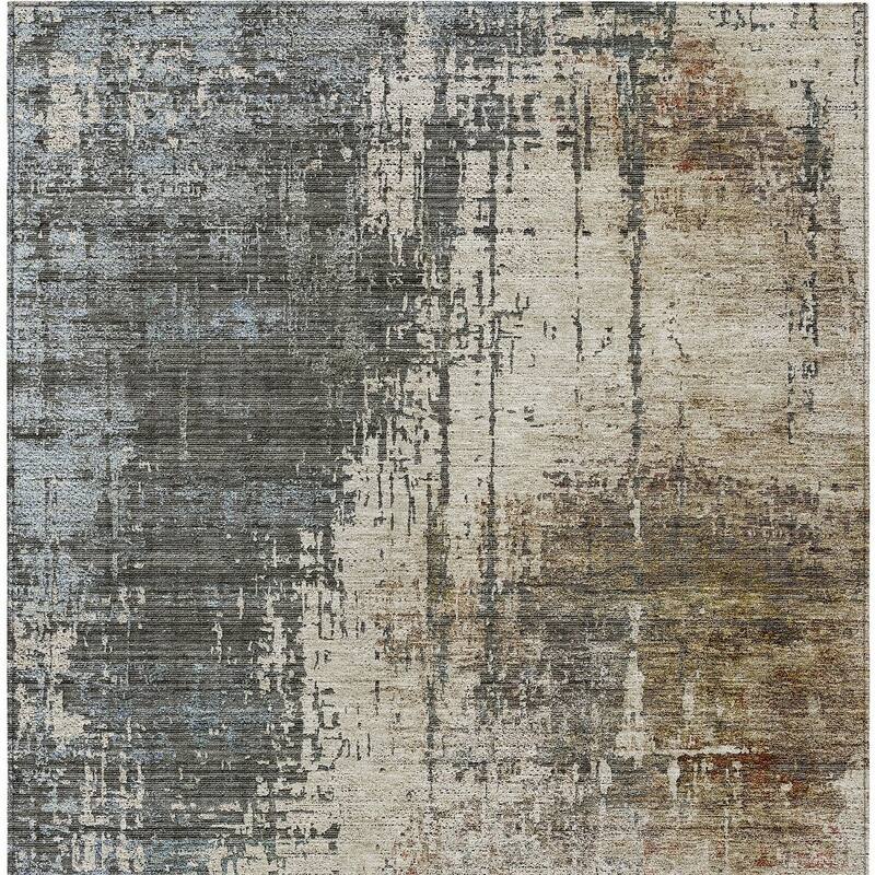 HomeRoots Abstract Transitional Rectangle Outdoor Rug