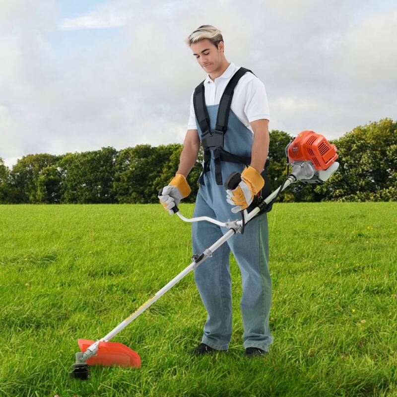 3-in-1 Gas Weed Wacker 42.7CC 1.6HP Adjustable Shaft Lawn Trimmer with Quick Line Release - 73.62 x 24.41 x 16.73 in