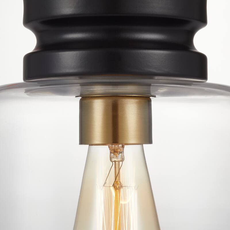 KAWOTI 9" 1-Light Flush Mount Light with Clear Glass Shade - 9 Inch Diameter