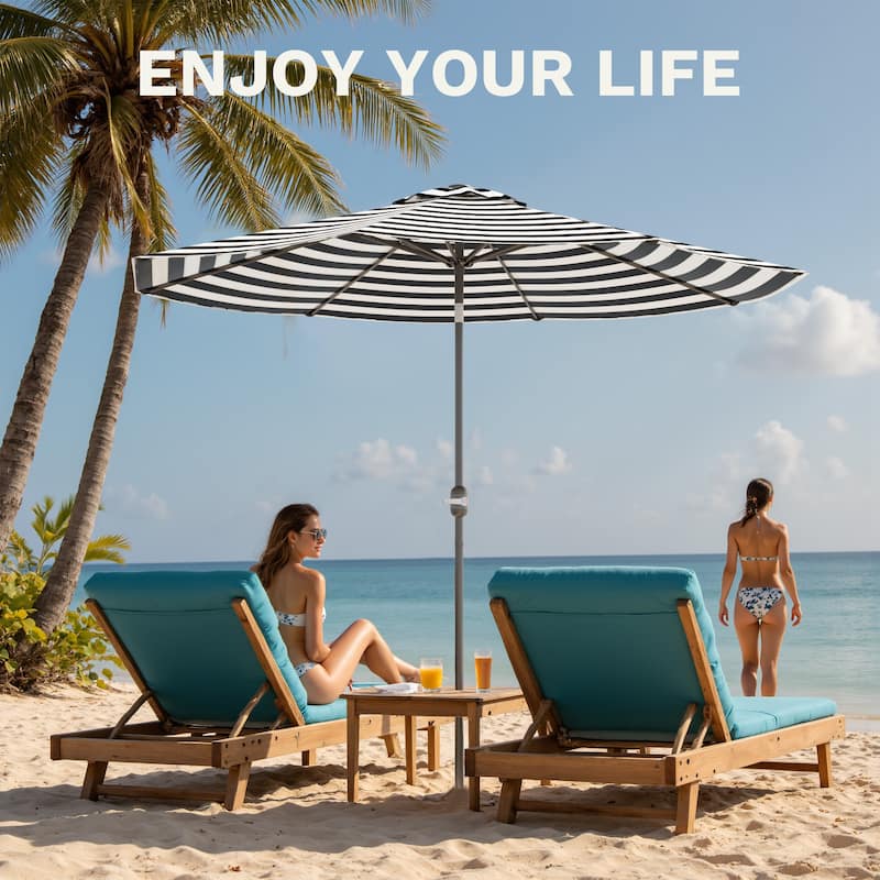 Patiowell 9 FT Outdoor Patio Umbrella, Outdoor Table Umbrella, Yard Umbrella, Market Umbrella with Push Button Tilt and Crank