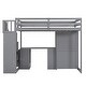 preview thumbnail 17 of 34, Twin Loft Bed with Wardrobe, Desk, Drawers, Cabinet, and Staircase, Grey