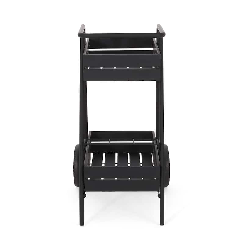 Rex Outdoor Metal Bar Cart by Christopher Knight Home