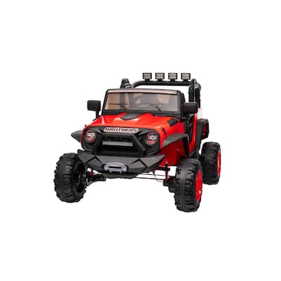 24V Kids Ride-On Car with Parent Remote, 4x200W Motors, LED Lights, Bluetooth/USB Music, Adjustable Speed