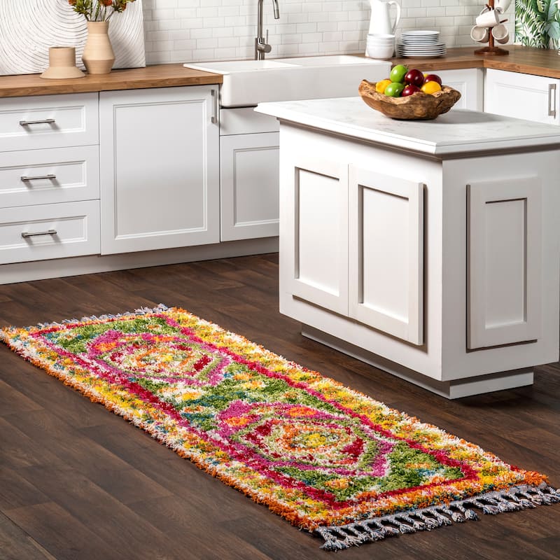 Nuloom Shania Medallion Shaggy Area Rug - 2'8" x 8' Runner - Multi