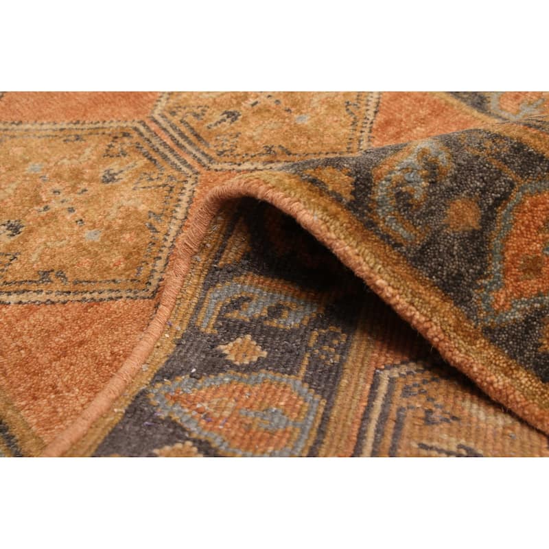 ECARPETGALLERY Hand-knotted Finest Agra Jaipur Copper Wool Rug - 2'6 x 7'10