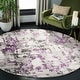 preview thumbnail 28 of 84, SAFAVIEH Skyler Roumpini Modern Abstract Rug 10' Round - Grey/Purple - Round