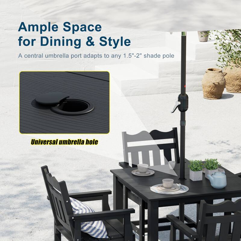 HIPS Outdoor Dining Set, Ergonomic Patio Chairs and Table(Set of 5)