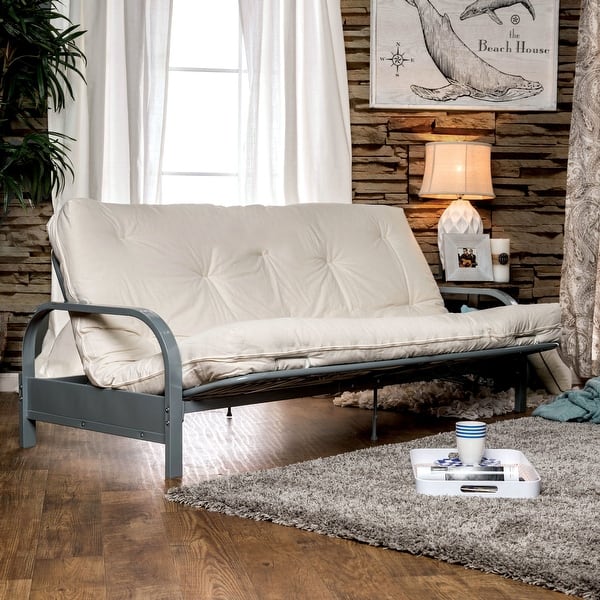 slide 2 of 4, Furniture of America Tiva Contemporary Fabric Tufted Futon Mattress White