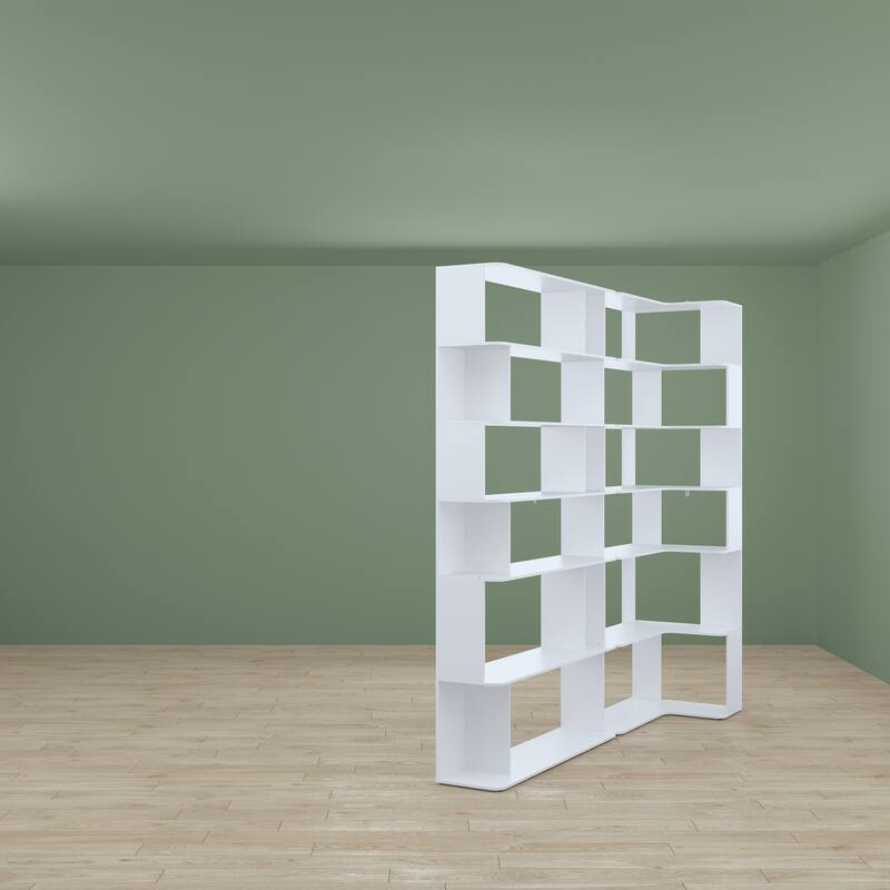 Bookshelf Wood Bookcase Free Standing Room Dividers Display Storage