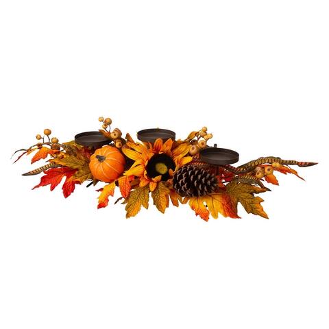 Glitzhome 24" Metal Candle Holder Center Piece