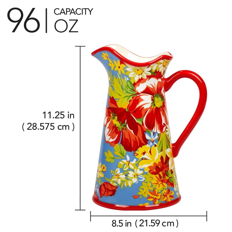Certified International Blossom Pitcher - 8.5" x 6.5" x 11.25"