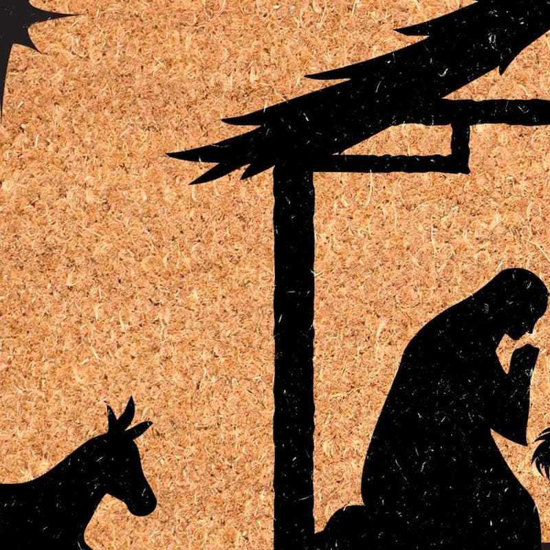 HomeRoots 17" X 29" Brown And Black Christmas Outdoor Coir Door Mat - 17.00' X '29.00
