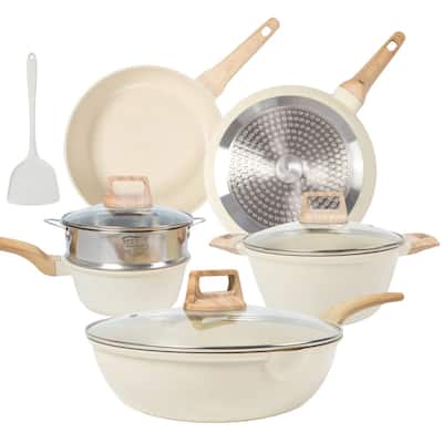 10-Piece Nonstick Ceramic Cookware Sets, Granite Pots and Pans Set