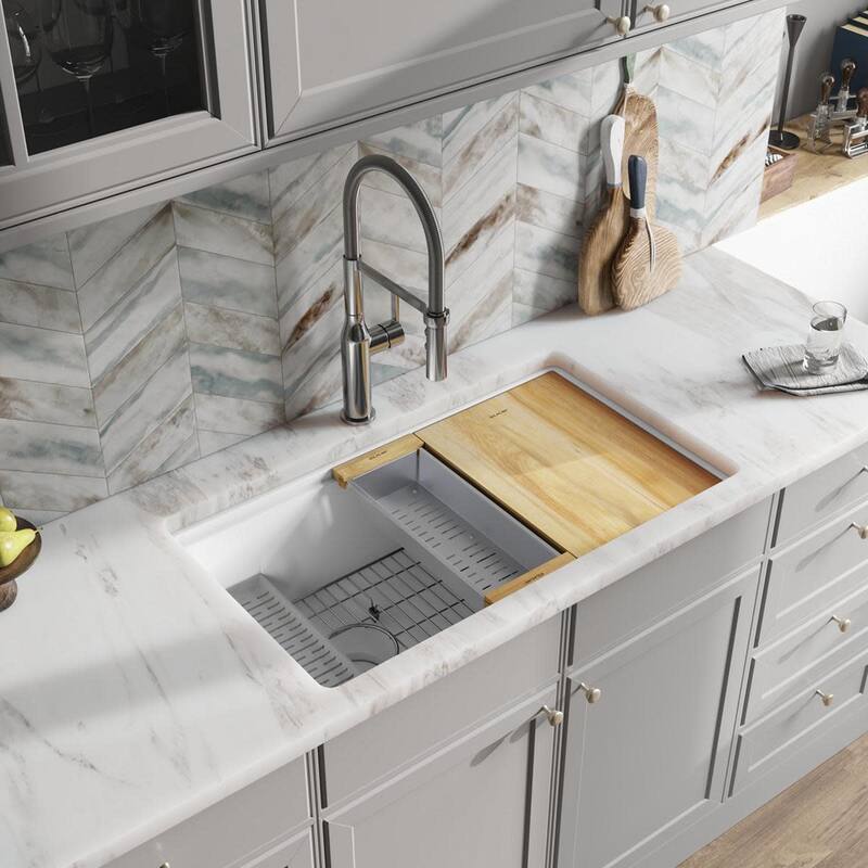 Elkay ELXRU13322W Quartz Luxe 33" Undermount Single Basin Quartz