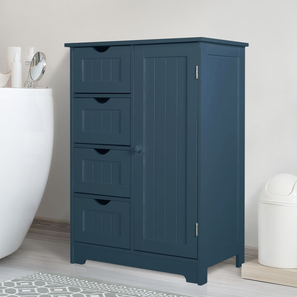 Navy blue shop linen cabinet