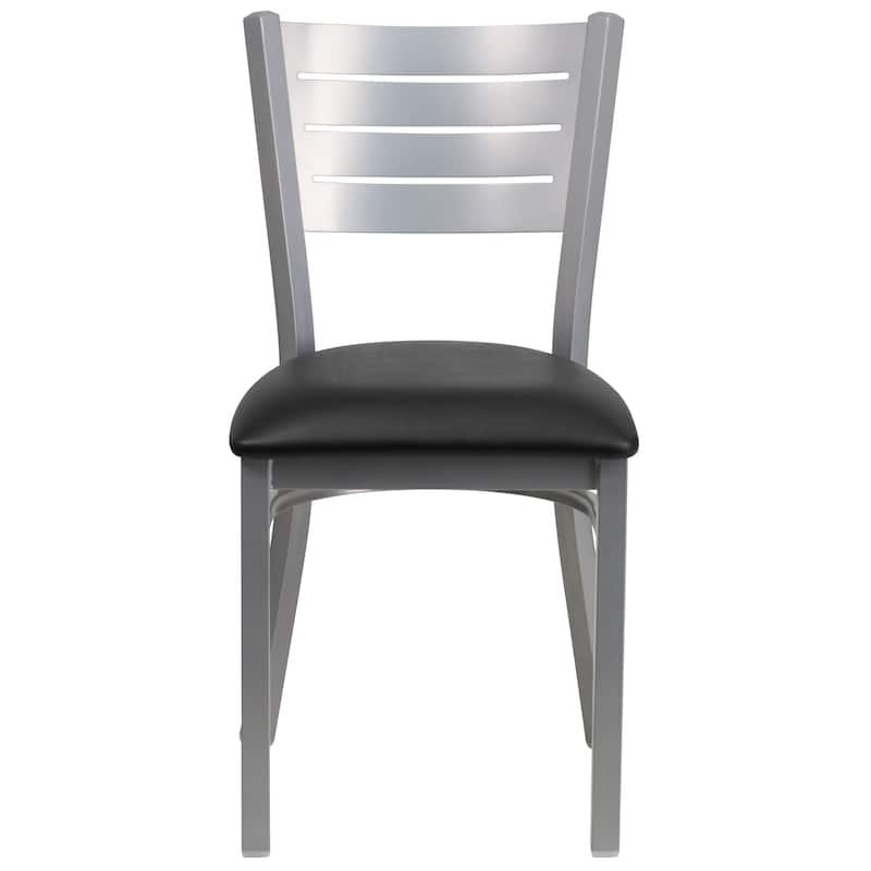 Slat Back Metal Restaurant Chair - 16.5"W x 19"D x 33.5"H - 16.5"W x 19"D x 33.5"H