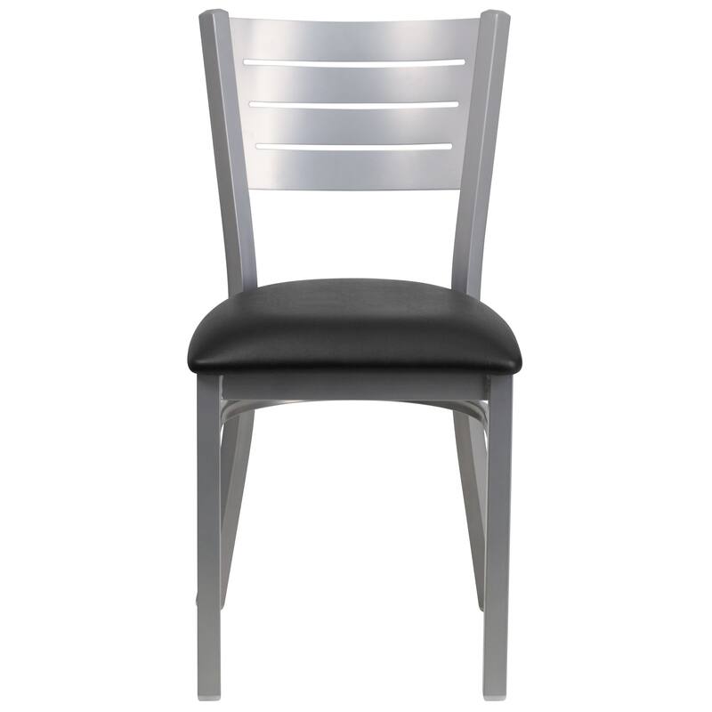 Slat Back Metal Restaurant Chair - 16.5"W x 19"D x 33.5"H - 16.5"W x 19"D x 33.5"H