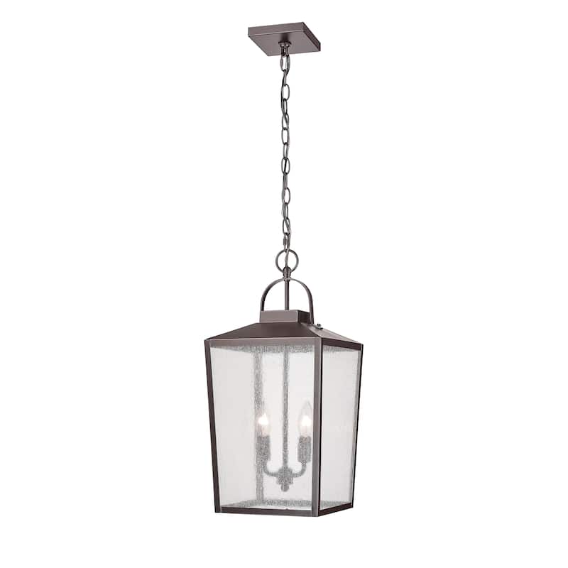 Millennium Lighting Caswell 4 Light Outdoor Hanging Lantern in Powder Coated Black with Clear Seeded Glass Shades