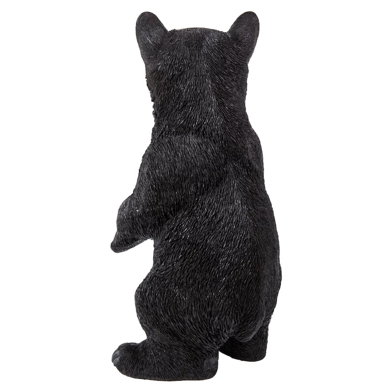 22" Black and Brown Bear Cub Standing Statue