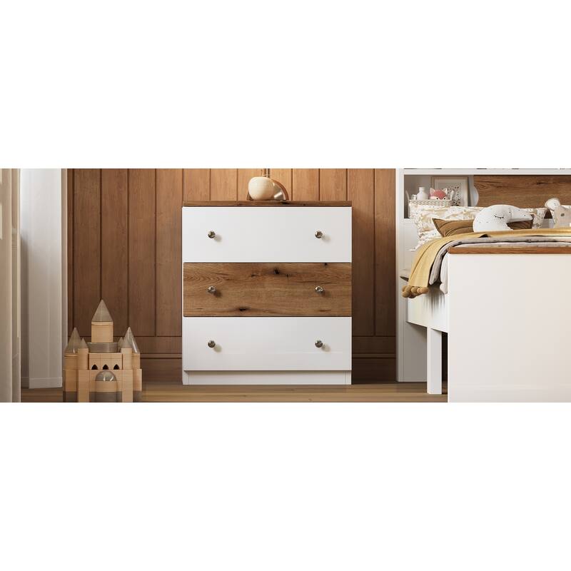 3-Drawer Wooden Nightstand