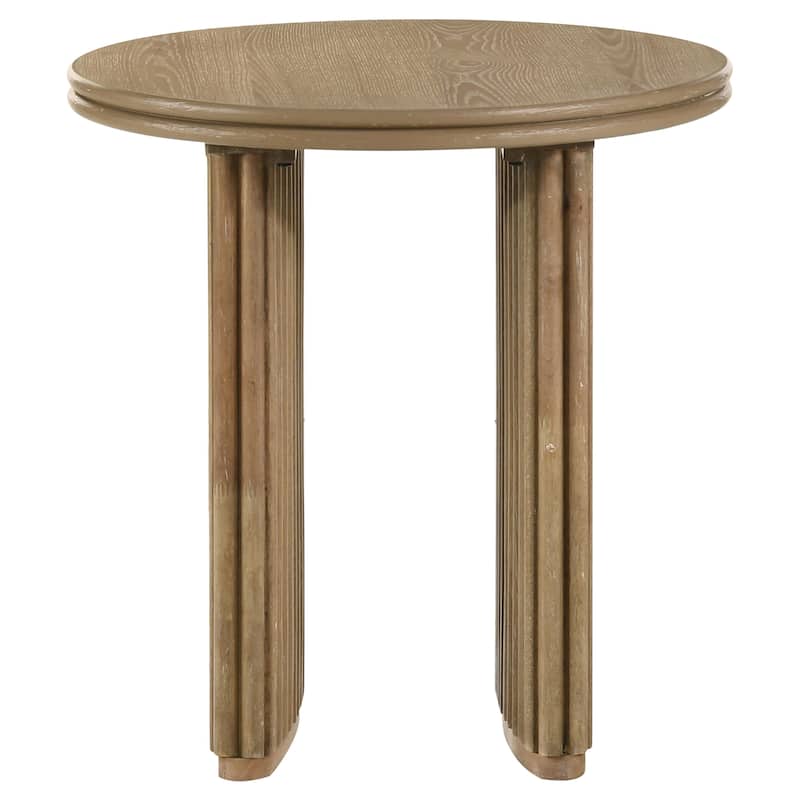 Adina Round Wood Side End Table Distressed Light Brown - 23.5'' x 23.5'' x 24''