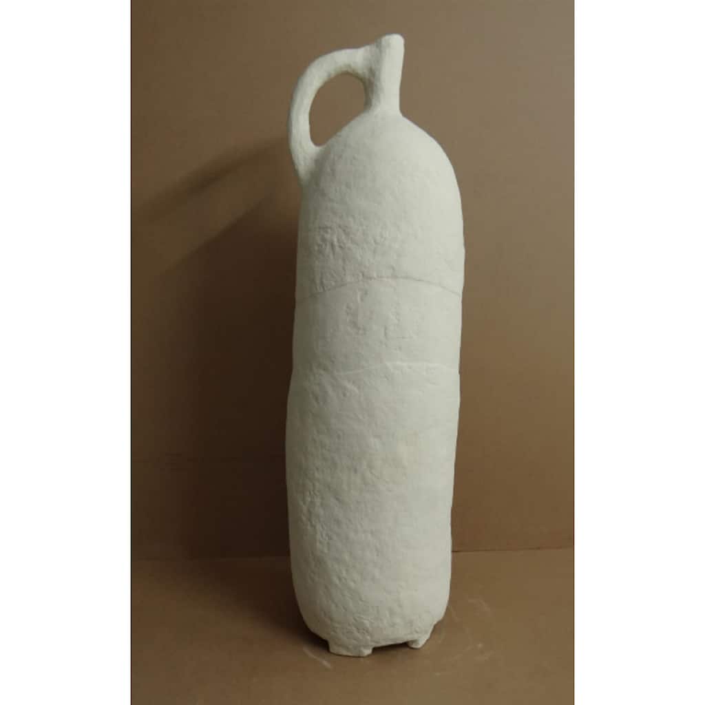 Paper Mache Tabletop Vase with Handle - 19.5" - Off-White