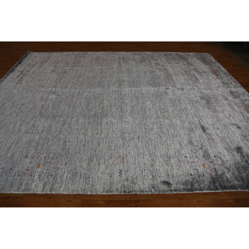Hand Knotted Oriental 100% Wool Carpet Tribal Tribal Greys & Charcoal Gabbeh Area Rug - 12' 1'' X 9' 4''