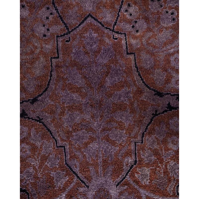 Overton Hand Knotted Wool Vintage Inspired Modern Contemporary Overdyed Purple Area Rug - 10' 2" x 14' 4"