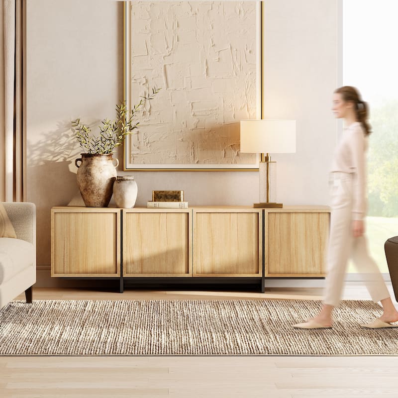 WAMPAT Modern TV Stand and 9-drawer Storage Cabinet Set of 2 for Living Room - TV Stand+dresser