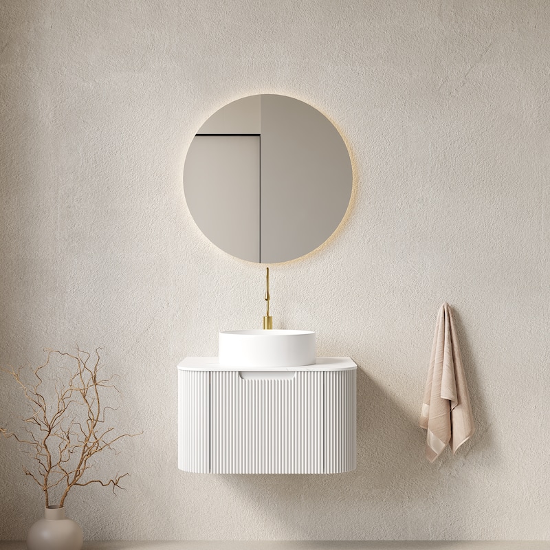 Wall-Mounted Floating Bathroom Vanity with Sink