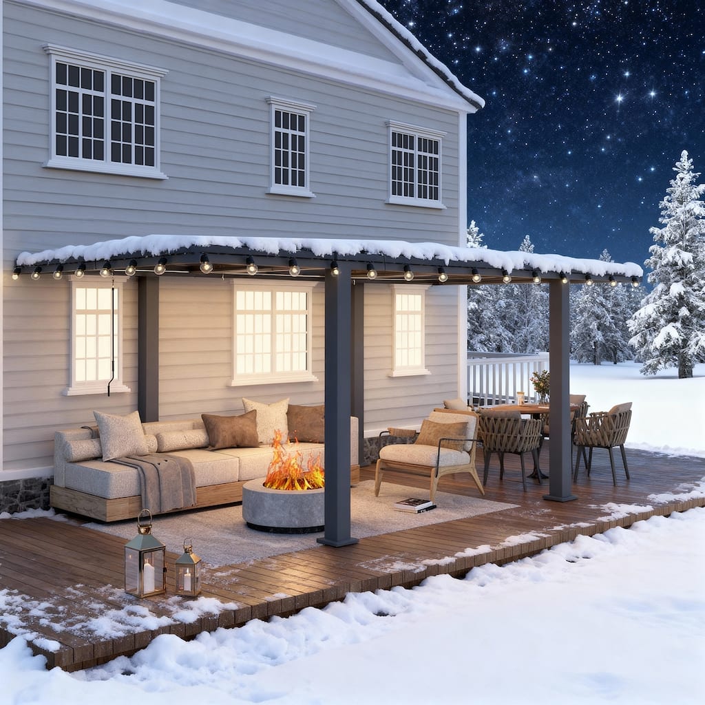 EROMMY Outdoor Louvered Pergola 10'×18', Aluminum Pergola with Adjustable Rainproof Roof, Modern Hardtop Gazebo