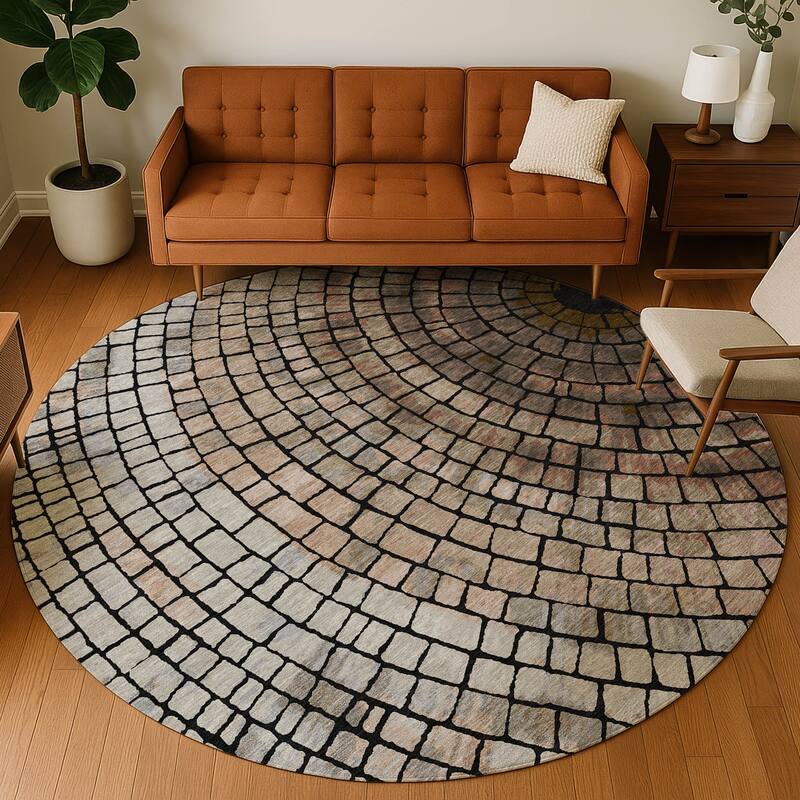 Machine Washable Indoor/ Outdoor Mosaic Rome Chantille Rug