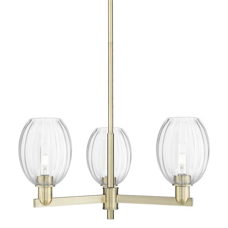 Innovations Lighting 716-3CR-13-18 Preston Chandelier Preston 3 Light - Antique Brass / Clear