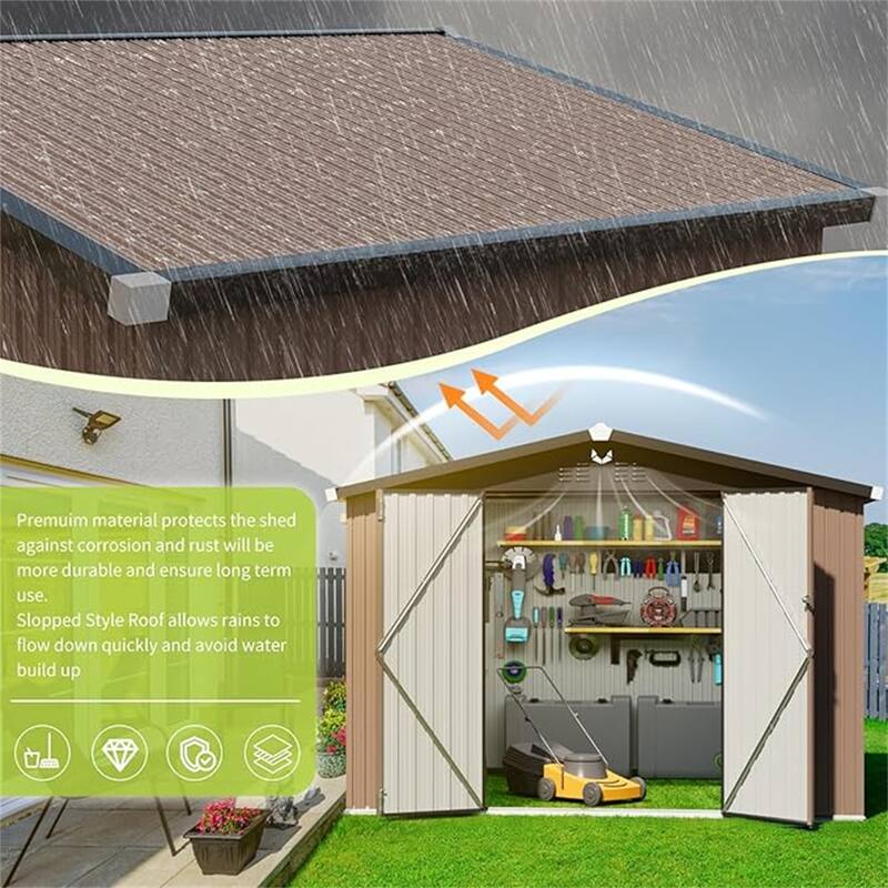 Metal Garden Sheds 10FTx8FT Outdoor Storage Shed