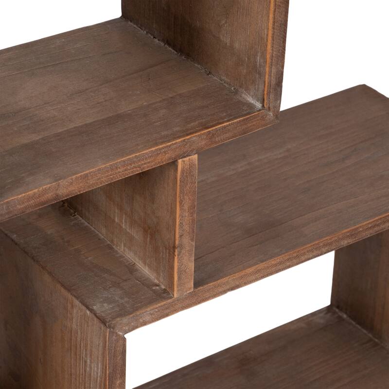 Sagebrook Home Wooden Geometric Wall Shelf