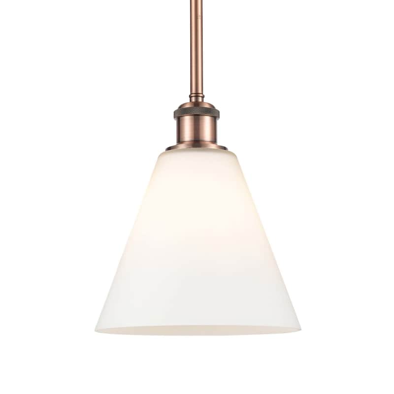 Innovations Lighting 516-1S-10-8 Berkshire Pendant Berkshire 8" Wide - Antique Copper / Matte White
