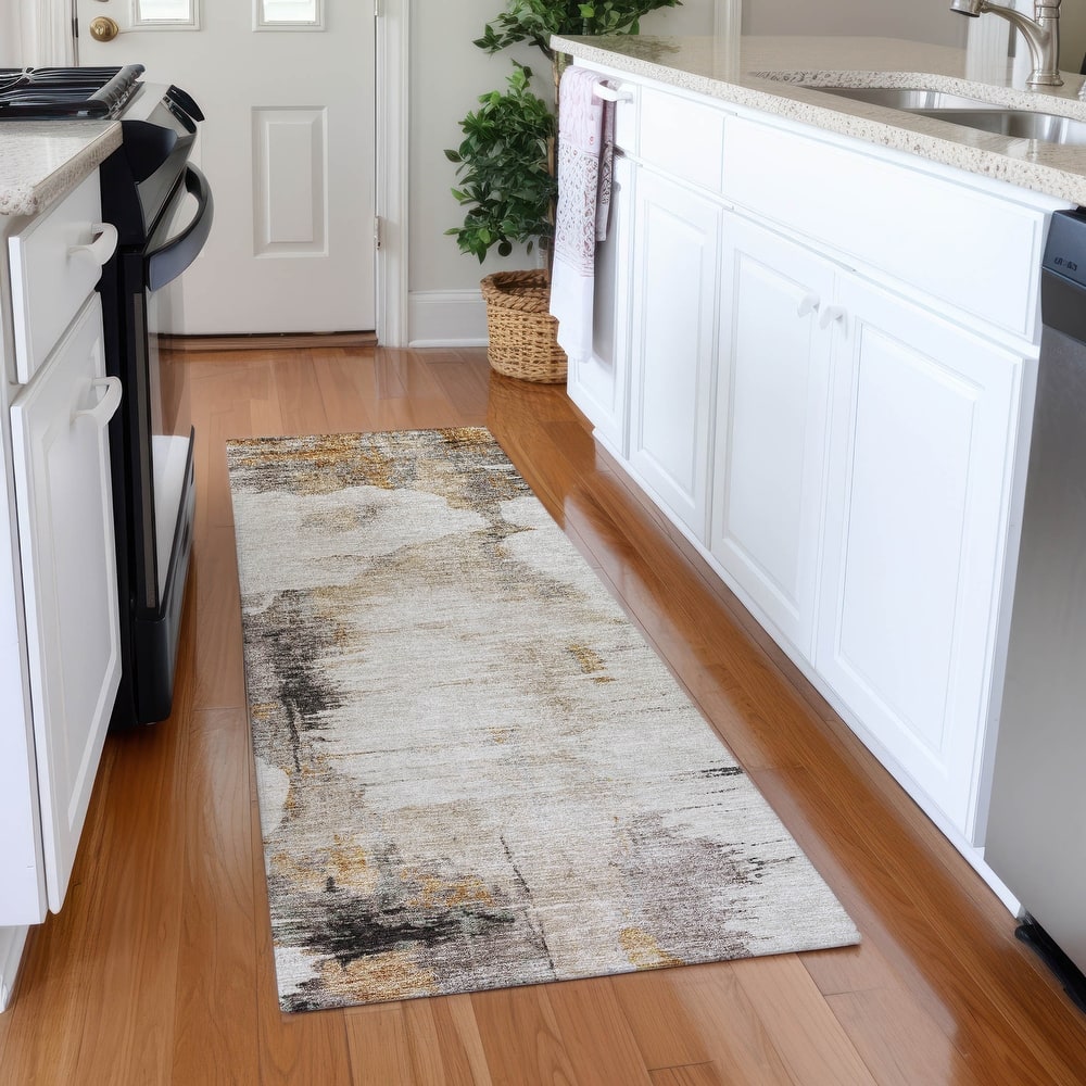 Machine Washable Indoor/ Outdoor Chantille Abstract Cloud Rug