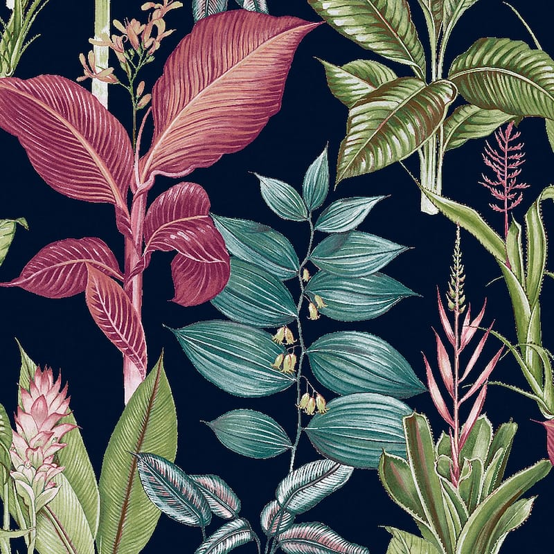 NEXT Fantasy Rainforest Leaves Navy Removable Wallpaper Bed Bath & Beyond 37480345