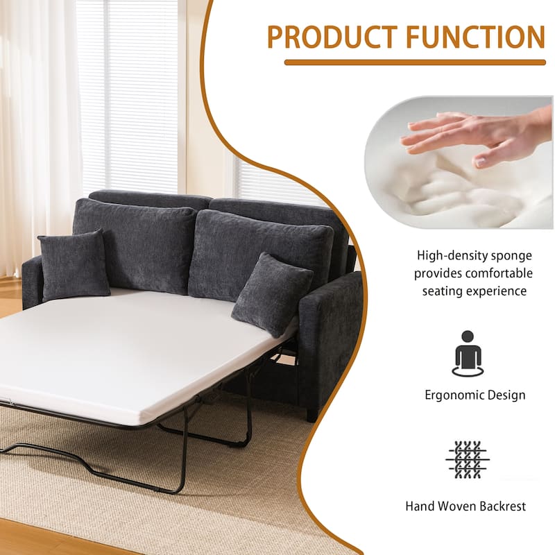 Sleeper Sofa Daybed, Pull Out Couch with Mattress, Upholstery Sectional Loveseat Convertible Sofa Bed