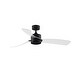 preview thumbnail 2 of 7, Fanimation SculptAire 52 inch Indoor/Outdoor Ceiling Fan with LED Light Kit and Remote - Black with Clear Blades