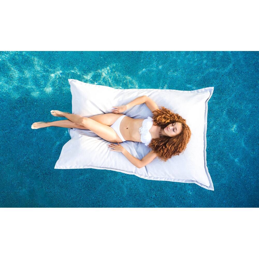 Ledge Lounger Laze Pillow in-Pool Large Float Lounger-Outdoor Marine Bean Bag for Lawn, Patio, Boat and Beach