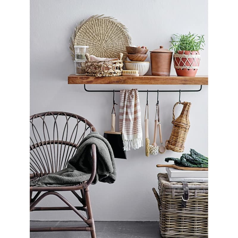 Beech wood Dish Brush with Leather Strap